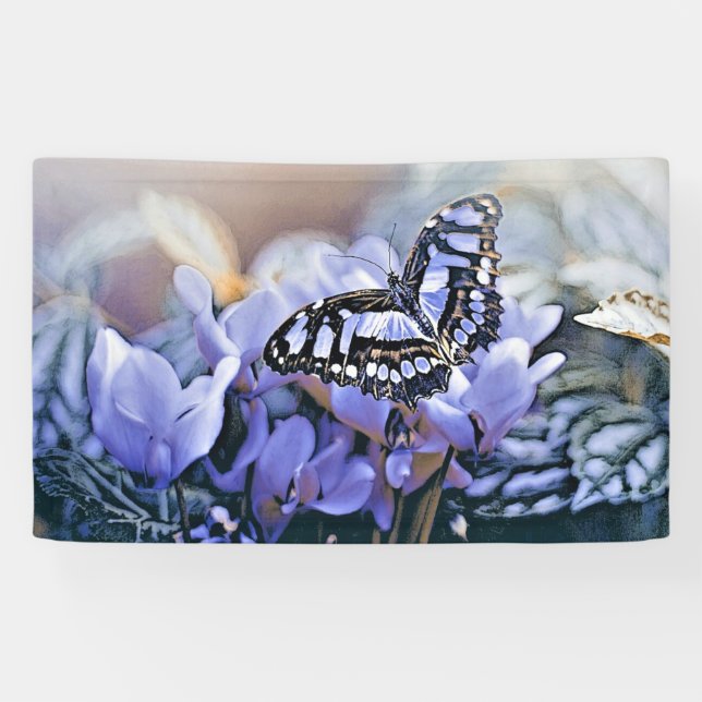 Blue Butterfly Banner (Horizontal)