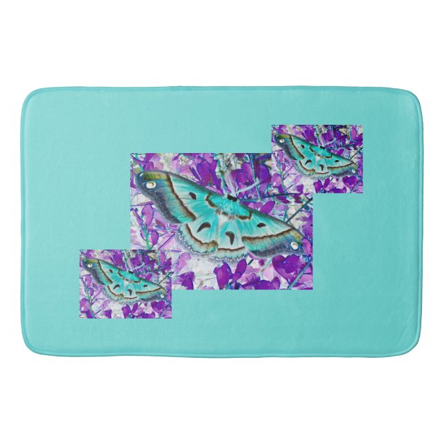 Blue Butterfly Bath Mat (Front)