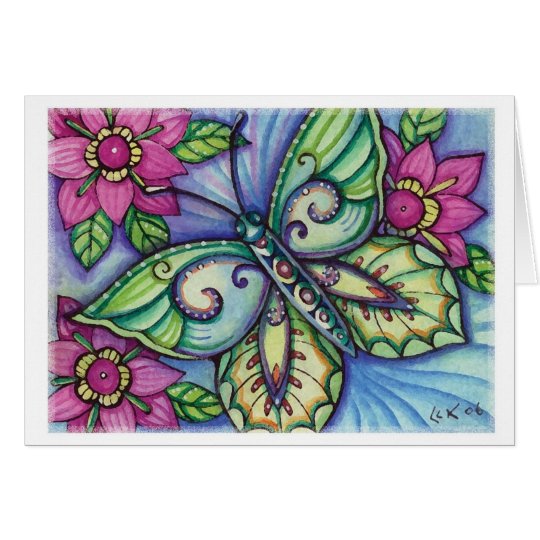 * Blue Butterfly * - Blank Card