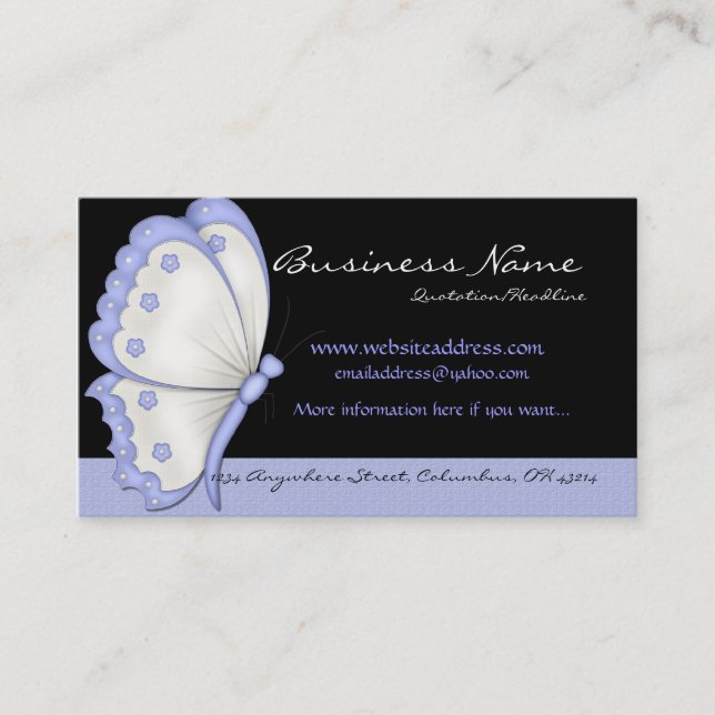 Blue Butterfly Business Card (Front)