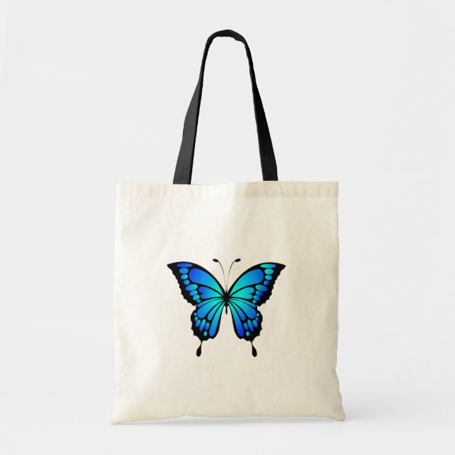 Blue Butterfly Canvas Tote bag  (Front)