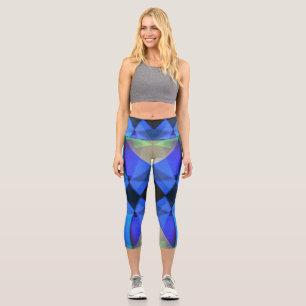 Blue Butterfly Capri Leggings
