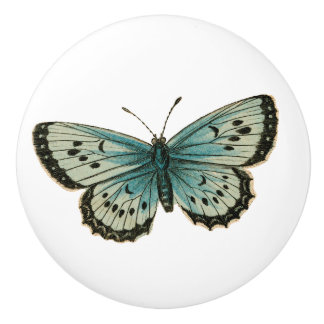 Blue Butterfly Ceramic Knob
