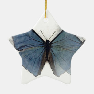 Blue Butterfly Ceramic Tree Decoration