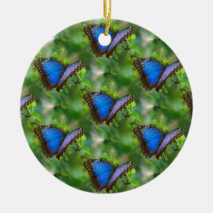 Blue Butterfly Ceramic Tree Decoration