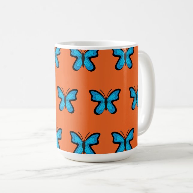 Blue Butterfly Coffee Mug (Front Right)