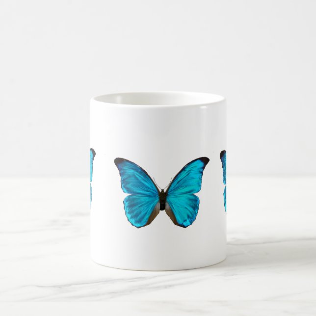 blue butterfly coffee mug (Center)