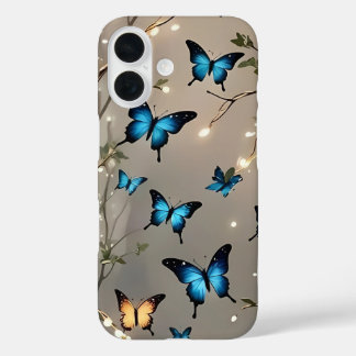 Blue Butterfly colourful  iPhone 16 Case