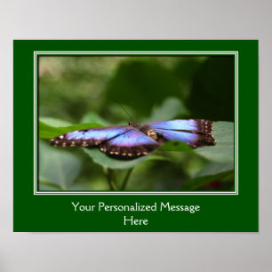 Blue Butterfly Create Your Own Quote Poster