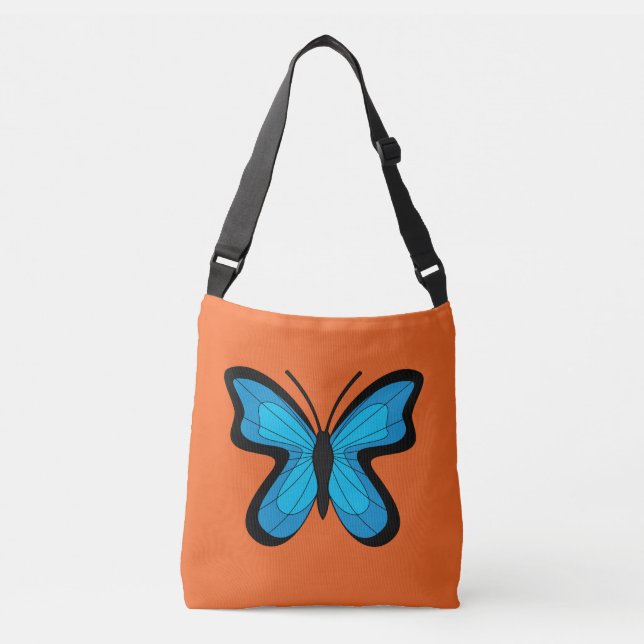 Blue Butterfly Crossbody Bag (Front)