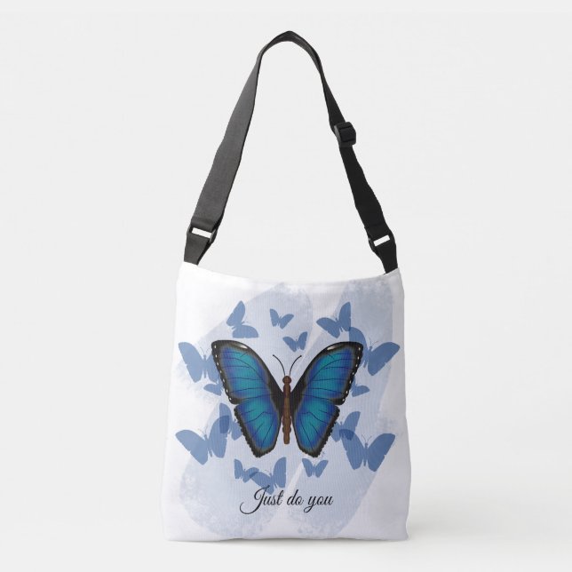 Blue butterfly - Crossbody bag (Front)