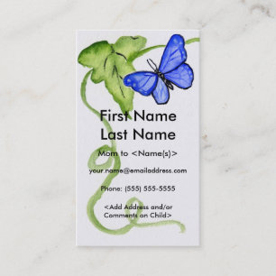 Blue Butterfly Custom Photo Calling Playdate Cards