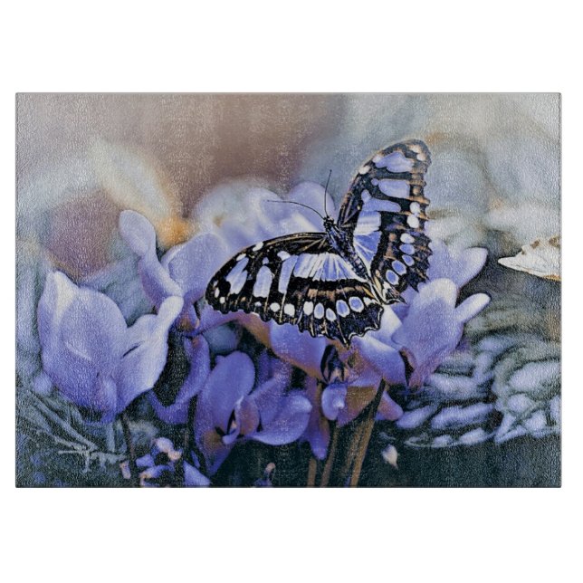 Blue Butterfly Cutting Board (Front)
