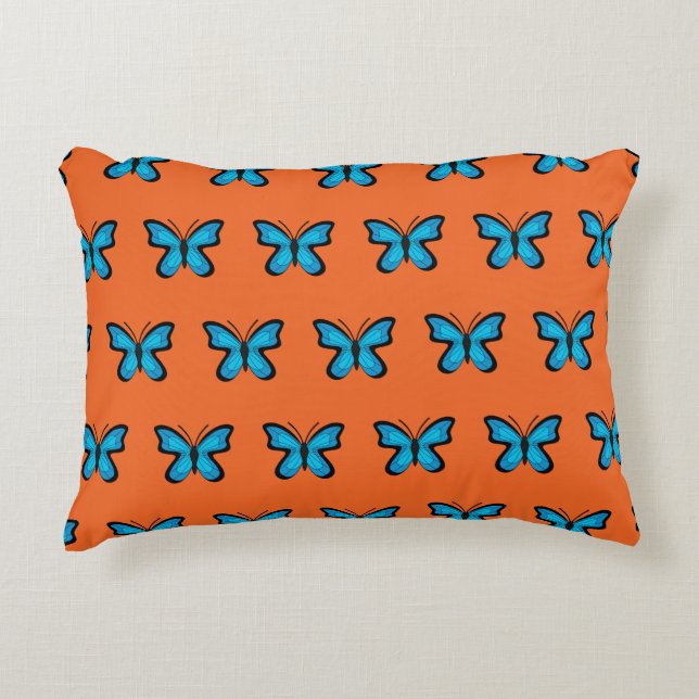 Blue Butterfly Decorative Cushion (Front)