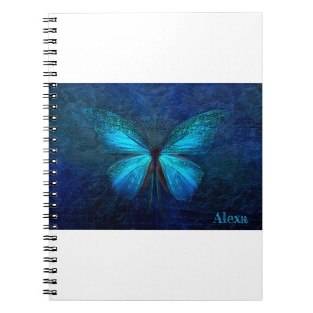 Blue Butterfly Design Notebook (Front)