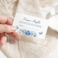 Blue Butterfly Diaper Raffle Boy Baby Shower 