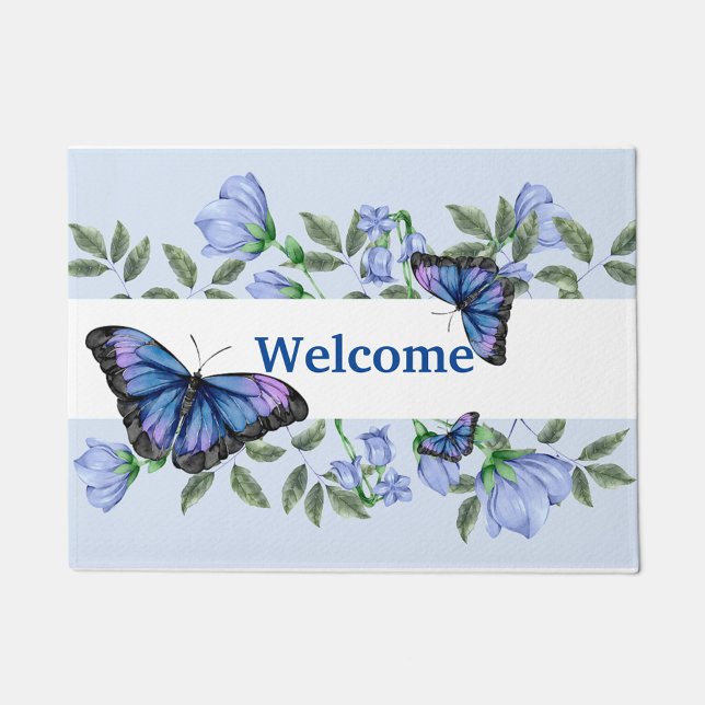 Blue Butterfly Doormat (Creator Uploaded)