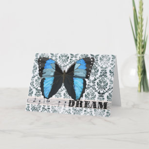 Blue Butterfly Dream Greeting Holiday Card