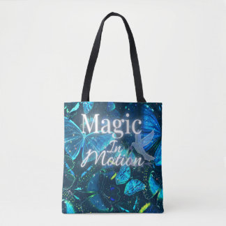 blue butterfly dreamy celestial aesthetic Quote Tote Bag