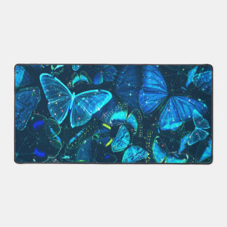 Blue Butterfly Dreamy Whimsical Workspace Decor Desk Mat