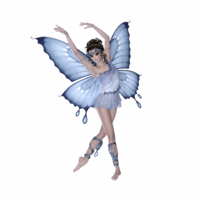 Blue Butterfly Fairy Princess Standing Photo Sculpture (Front)