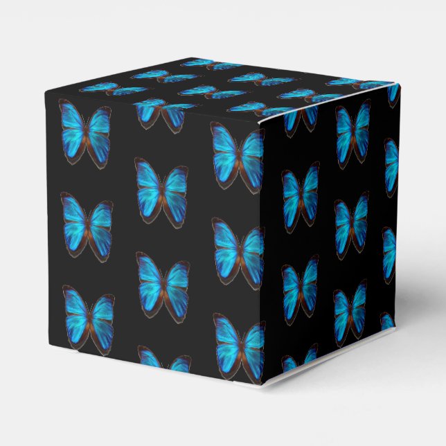 Blue Butterfly Favours Gift/Party Box (Back Side)