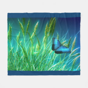 Blue Butterfly Fleece Blanket