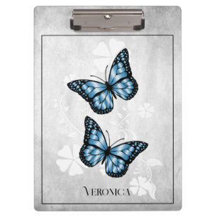 Blue Butterfly Floral Clipboard