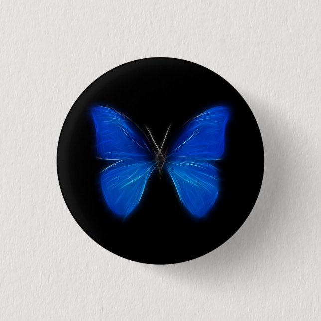 Blue Butterfly Flying Insect 3 Cm Round Badge (Front)