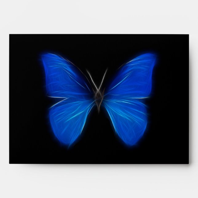 Blue Butterfly Flying Insect Envelope (Front)