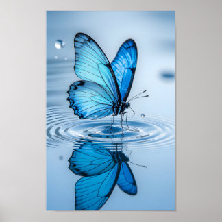 Blue Butterfly Framed Art Poster
