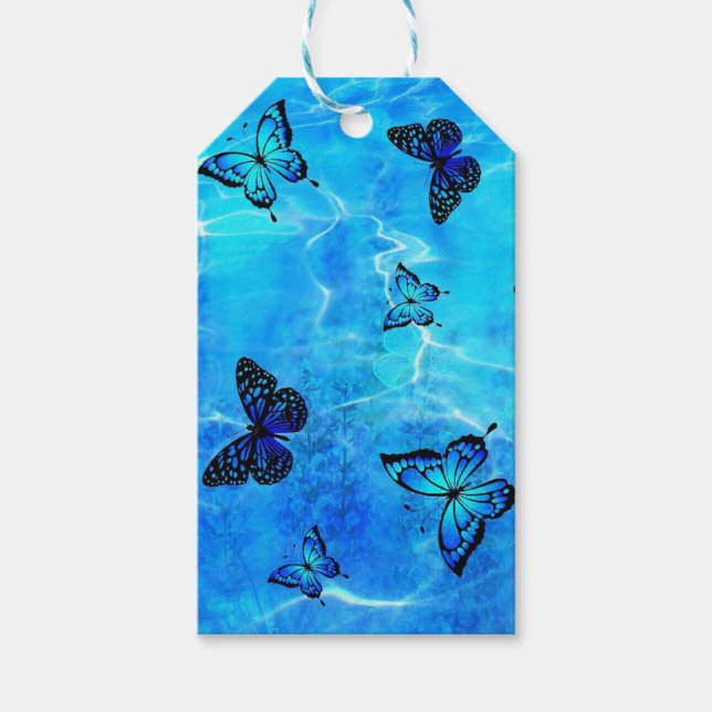 Blue Butterfly Gift Tags (Front)