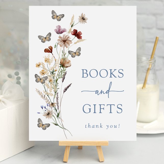 Blue Butterfly Gifts Baby Shower Poster (Blue Butterfly Gifts Baby Shower Poster by Painted Paperie
)