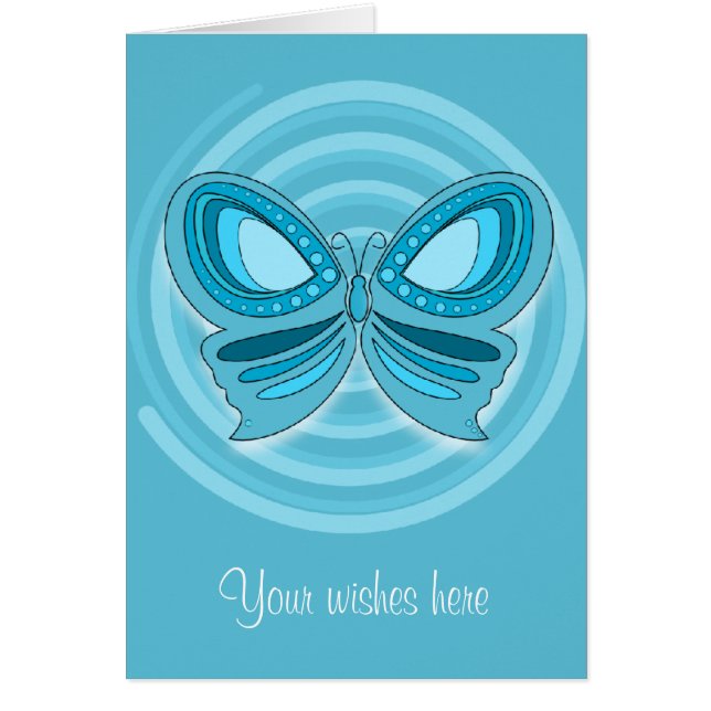 Blue Butterfly Greeting Card (Front)