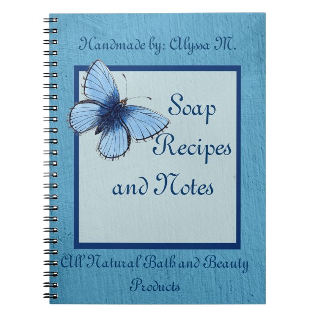 Blue Butterfly Handmade Soap Notebook (Front)