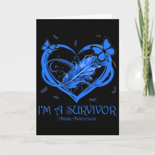 Blue Butterfly Heart I'm A Survivor Ataxia Awarene Card