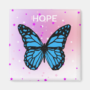 blue butterfly hope magnet