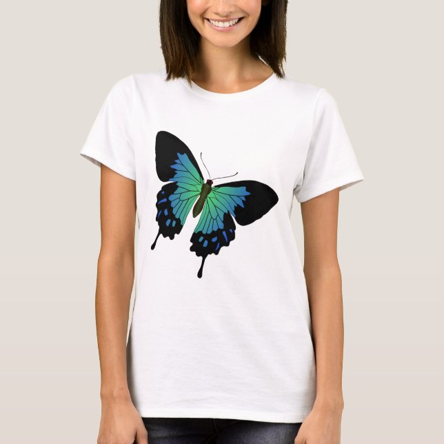 Blue Butterfly Illustration T-Shirt (Front)