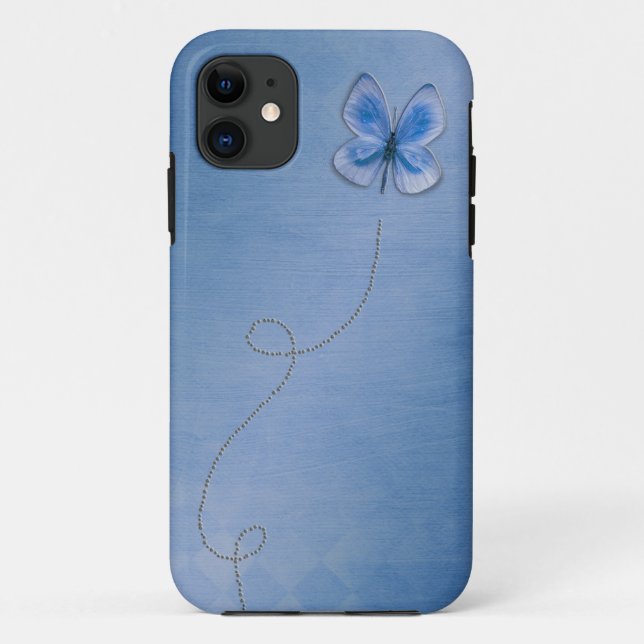 Blue Butterfly in Flight Case-Mate iPhone Case (Back)