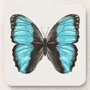 Blue Butterfly Insect Art Nature Lover Coaster