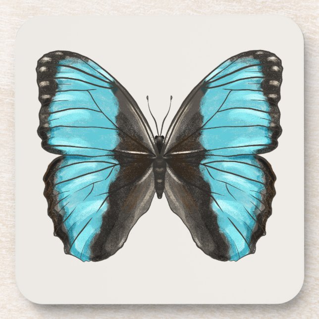 Blue Butterfly Insect Art Nature Lover Coaster (Front)
