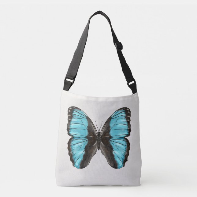 Blue Butterfly Insect Art Nature Lover Crossbody Bag (Front)