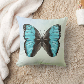 Blue Butterfly Insect Art Nature Lover Cushion