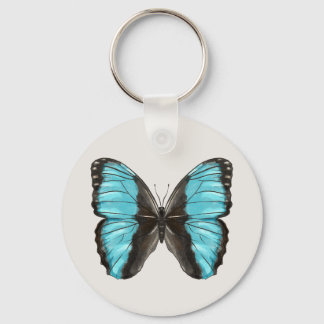 Blue Butterfly Insect Art Nature Lover Key Ring
