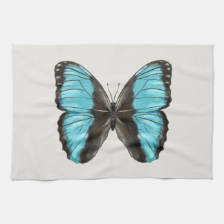 Blue Butterfly Insect Art Nature Lover Tea Towel