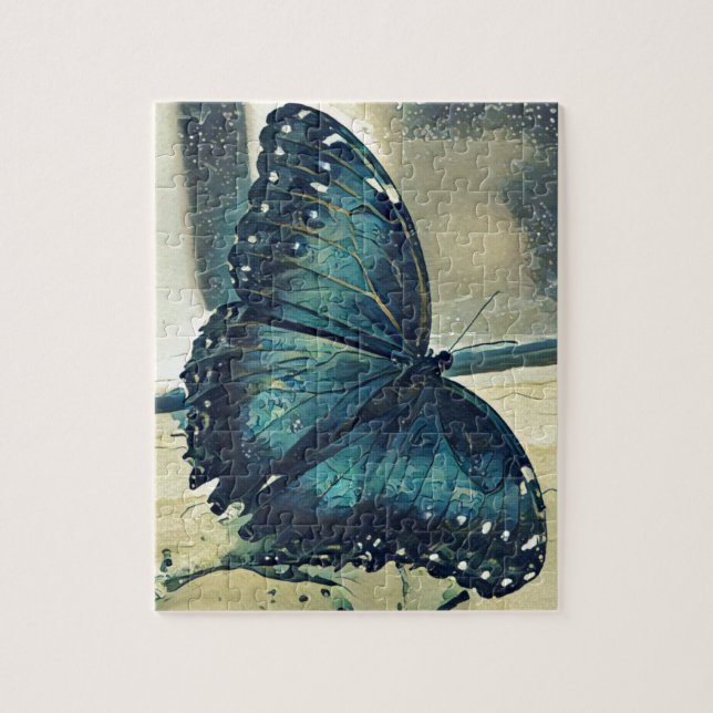 Blue Butterfly Jigsaw Puzzle (Vertical)