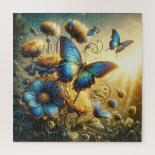 Blue Butterfly Jigsaw Puzzle