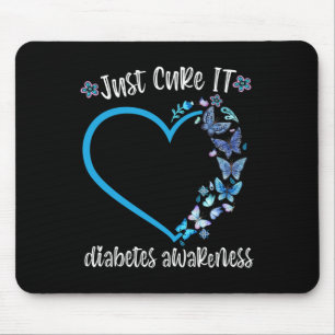 Blue Butterfly Just Cure It November Diabetes Awar Mouse Mat