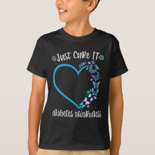 Blue Butterfly Just Cure It November Diabetes Awar T-Shirt