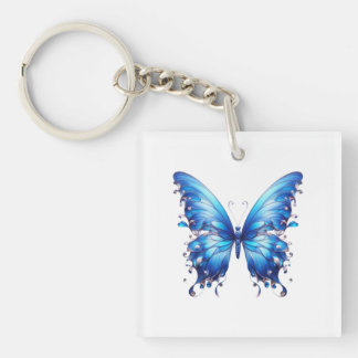 blue butterfly key ring
